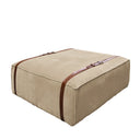 Pouf design Docker Maxi in velluto beige sabbia con dettagli in pelle