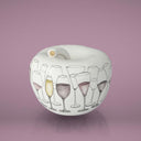 Mela decorativa artigianale con decorazione calici, oggetto di home decor elegante