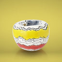 Mela decorativa artigianale Fiume Giallo, oggetto di home decor per interni eleganti