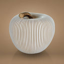 Mela Luxury Righe home decor su sfondo beige vista angolata
