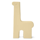 Scultura decorativa di un animale a forma di giraffa in colori pastello, design giocoso per arredare gli spazi.