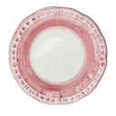 Piatto fondo I Colorati rosa, ceramica artigianale smaltata, vista dall’alto.