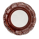 Piatto da dessert in ceramica artigianale Fortuna colore marrone