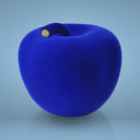Salvadanaio Mela Monocolor Velvet blu, accessorio home decor elegante