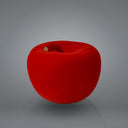 Mela Monocolor Velvet rossa, salvadanaio a forma di mela con finitura vellutata