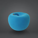 Mela Monocolor Velvet azzurra, salvadanaio a forma di mela con finitura vellutata