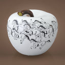 Salvadanaio decorativo a forma di mela con motivo cavalli, accessorio casa di design