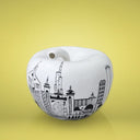 Salvadanaio decorativo Mela City ispirato alle città iconiche, accessorio casa