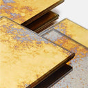 sottobicchiere in specchio artigianale con finitura dorata decorativa