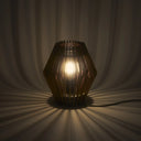 Lampada da tavolo Ales accesa con luce LED decorativa