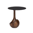 Tavolino da caffè di design Achille con base in legno e piano nero