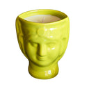 Candela decorativa accessori casa in ceramica artigianale colore giallo