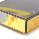 Scatola con specchi design quadrata artigianale Tatamama dettaglio finitura dorata