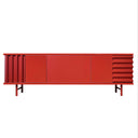 Mobile contenitore B-SIDE Sideboard 3 Ante vista frontale colore rosso