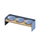 Ciotole per gatti rialzate di design Bay Tris colore blu