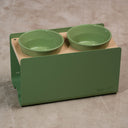 Kit alzaciotole Bill Medium verde con ciotole in ceramica