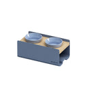 Kit alzaciotole Bill Small blu con doppia ciotola in ceramica