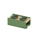 Kit alzaciotole Bill Small verde con ciotole in ceramica