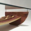 Vista laterale tavolo da caffè Canai in rovere