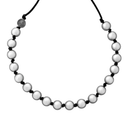 Collana Sfere in metallo, gioiello di design minimal con struttura modulare.