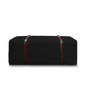 Pouf design Docker Lungo in velluto blu notte con cinturino centrale in pelle