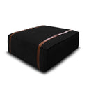 Pouf design Docker Maxi in velluto nero con dettagli in pelle