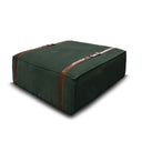 Pouf design Docker Maxi in velluto verde scuro con dettagli in pelle