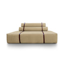 Divano design Docker in velluto beige vista frontale