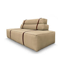 Divano modulare Docker in velluto beige vista angolata