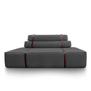 Divano design Docker in velluto grigio scuro vista frontale