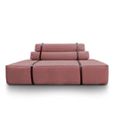 Divano design Docker in velluto rosa antico vista frontale