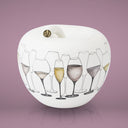 Salvadanaio decorativo a forma di mela con motivo calici, accessorio casa di design