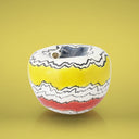 Mela decorativa artigianale Fiume Giallo, oggetto di home decor per interni eleganti