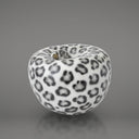 Mela decorativa artigianale leopardata, oggetto di home decor elegante per interni