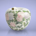 Mela decor Ortensia dipinta a mano, accessorio casa con motivo floreale