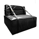Poltrona design Docker in velluto nero con dettagli in pelle