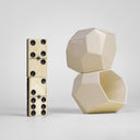 Set tazzine da caffè Voronoi finitura avorio design sfaccettato con packaging