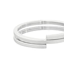 Bracciale Flessibile Profilo quadrato Due giri in argento sterling a sezione quadrata