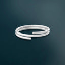 Bracciale composto da due giri di argento sterling flessibile a sezione rotonda