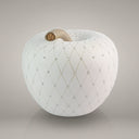 Mela luxury incastonata salvadanaio decorativo finitura bianca vista frontale