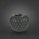 Mela luxury incastonata salvadanaio vista prospettica con texture incisa