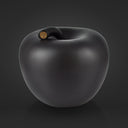 Mela lavagna salvadanaio design nero su sfondo scuro