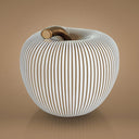 Mela Luxury Righe home decor su sfondo beige vista angolata