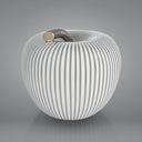 Salvadanaio a forma di mela Luxury Righe su sfondo grigio vista prospettica