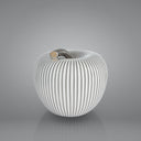 Mela decorativa Luxury Righe in ceramica bianca dettaglio texture a righe