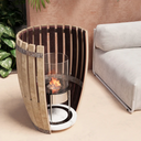 Biocamino decorativo Mise en Rose con vetro protettivo e fiamma