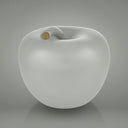 Salvadanaio Mela Monocolor Finish Seta bianco perla, design minimal