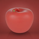 Salvadanaio Mela Monocolor Finish Seta rosso, finitura seta opaca