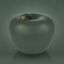 Salvadanaio Mela Monocolor Finish Seta verde oliva, oggetto decorativo