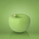 Salvadanaio Mela Monocolor Finish Seta verde, finitura seta opaca